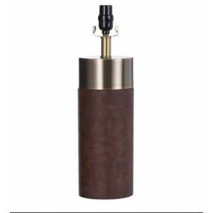 Stylecraft Natural Leather and Gold Table Lamp Large Size