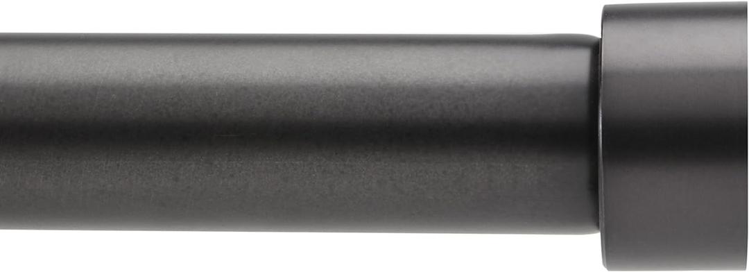 Umbra Cappa Curtain Rod  1-Inch Drapery Rod Extends from 36 to 66 Inches, Includes 2 Matching Finials, Brackets & Hardware, Brushed Black (33 to 66-Inch, Black)