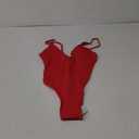 ESONLAR Women's Sexy Plunging V Neck Bathing Suit Open Back One Piece Swimsuits Red S