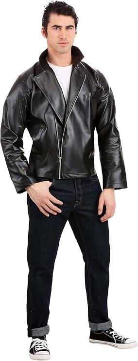 Grease T-Birds Men's Jacket Size Large Black Faux Leather Biker Style