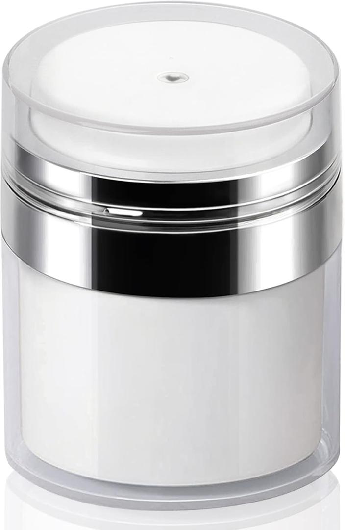Airless Pump Jar - 0.5 Oz Lotion Dispenser with Pump Travel Container for Skincare, Refillable Empty Jars Vacuum Bottle for Moisturizer, Skincare, Makeup