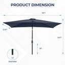 SUNVIVI OUTDOOR Patio Umbrella, Rectangular Patio Umbrella, Metal Pole Square Outdoor Umbrella with Crank and Push Button Tilt, Large Outdoor Umbrella with Polyester Canopy