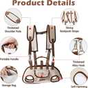 Dog Sling Backpack Carriers - Adjustable Pet Lift Harness Gear, Breathable Dogs Carrying Lifting with Traction Leash Shoulder Straps and Treat Bag for Walking Hiking Travel (L, 14-20lbs)