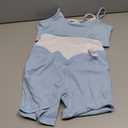 OMKAGI Workout Sets for Women Cute Doubel Layer Open Back Sports Bras Gym Shorts Outfits (Medium, Baby Blue)