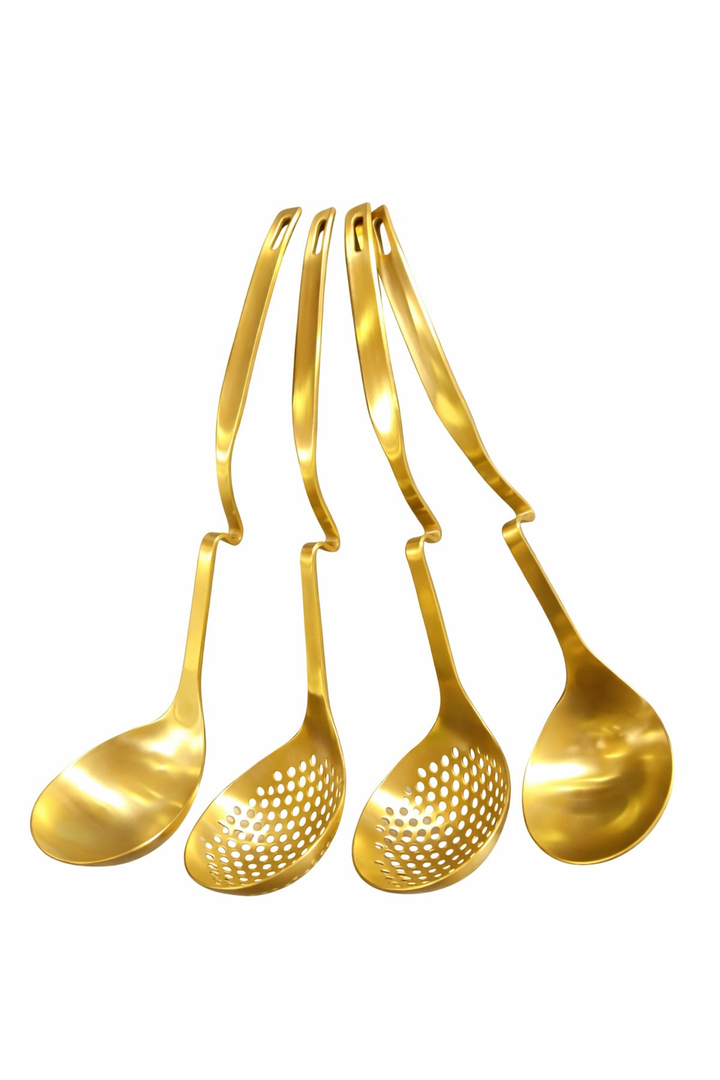 4 METAL SERVING SPOONS