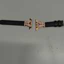 JR.DM Leather Watch Bands for Women Compatible with Apple Watch 46/49/45/44/42mm(series 1/2/3) Rose Gold Bling Butterfly Connector Slim Leather Strap for iWatch Series 