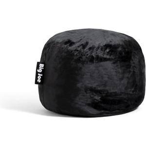 Big Joe Fuf Small Foam Filled Bean Bag Chair, Black Plush, Soft Polyester, 2 feet