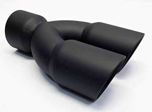 Exhaust Tip Long Round Double Wall Matte Black Stainless Wesdon Exhaust Tip