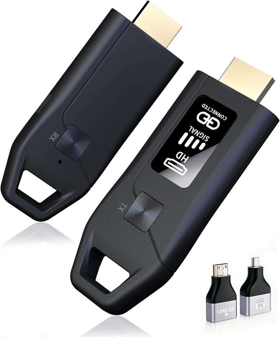 Wireless HDMI Transmitter and Receiver 328FT/100M, LED Display, 4K Decode 1080P@60Hz Ultra HD Video Output, Plug&Play 5G+2.4G for Video & Audio to Monitor from PC/Projector/TV Box