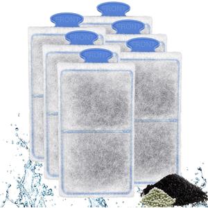 driamor 6 Pack PF-S Filter Cartridges Compatible with PF10 Power Filters, Small Fish Tank Filters Cartridge Replacement with Zeolite