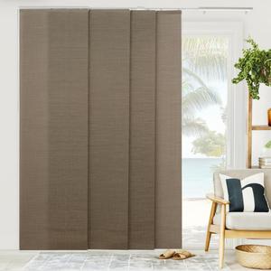 CHICOLOGY Vertical Blinds , Room Divider for Sliding Glass Doors , Temporary Wall , Closet Curtain, Woven Truffle (Natural Woven) W:46-86 x H:Up-to 96 inches