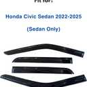 IG Window Visors Fit for 2022-2026 Honda Civic, Out-Channel Rain Guards Vent Wind Deflectors 4PC, Car Accessories for 22-26 Civic
