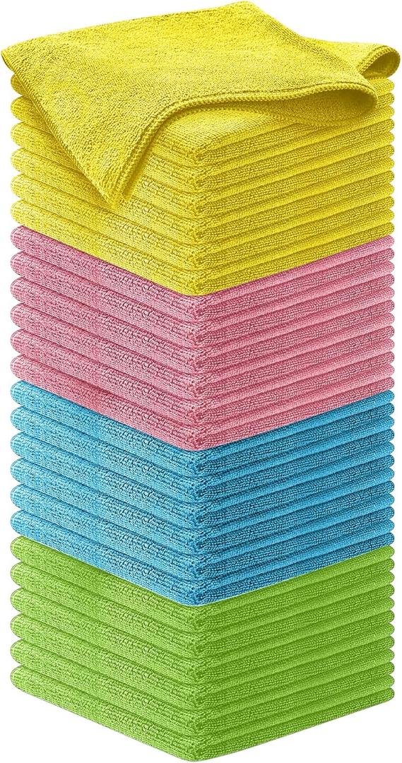 USANOOKS Premium 300GSM Microfiber Cleaning Cloth - 12.5"x12.5" High Performance - 1200 Washes, Ultra Absorbent Microfiber Towels for Cars Undercarriage, Rims & Engine Bay Cleaning - Microfiber Cloth (Multicolor)