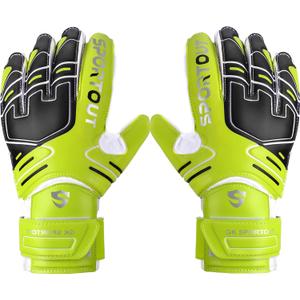 Sportout Youth & Adult Goalie Goalkeeper Gloves, Strong Grip for The Toughest Saves, with Finger Protect & 4+3MM Latex to Give Splendid Protection to Prevent Injuries,4 Colors (7, Green)