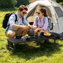 Anbte 4ft Low Folding Picnic Table with Storage Bag, 10.3" Height, Black, Size: 45.67" x 15.7" x 10.3"