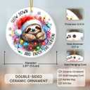 2 x Sloth Christmas Ornaments 2025, Animal Lover Gifts for Teens, Adults, Friends, Christmas Sloth Gifts for Men and Women, Ceramic Ornaments for Christmas Decorations