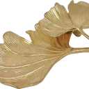 Metal Jewelry Dish, Small Leaf Shaped Ring Holder Jewelry Organizer, Trinket Dish Vanity Tray for Dresser Christmas Birthday Wedding Gifts 2-Tier Ginkgo-Gold