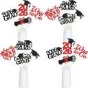 2 x LeeSky 24Pcs 2026 Graduation Centerpieces Sticks Red and Black, Class of 2026 Graduation Party Centerpieces Sticks for Tables 2026 Red and Black 2026 Graduation Table Centerpieces Decorations