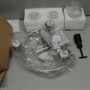 HiBay 3-Light Ceiling Light Fixture, Directional Modern Chrome Track Lighting w/Glass Shades, Flush Mount Ceiling Spotlight Indoor for Kitchen, Bedroom, Living Room, E12 Base, No Bulbs,3-Light Chrome