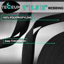 TECEUM  2" Webbing 10  Yards 40+ Colors Heavy Duty 2 Inch Backpack Straps Webbing for Outdoors Indoors Crafting DIY (Black)