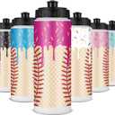 12 Pcs Baseball Drip Ice Cream Water Bottle Bulk Birthday Party Reusable Sports Bottle 20 oz Baseball Accessories Gifts School Sports