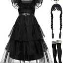 Spooktacular Creations Kids Black Family Costume, Halloween Costume Set for Girls, Dark Vintage Prom Dress (Small(5-7 yrs))