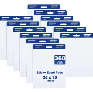 Comix Sticky Easel Pad, 25 x 30 Inch Flip Chart, 30 Sheets/Pad, 12 Pads