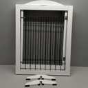 SPIRICH 96-inch Extra Wide 30-inches Tall Dog Gate with Door Walk Through, Freestanding Wire Pet Gate for The House, Doorway, Stairs, Pet Puppy Safety Fence, Support Feet Included (White)