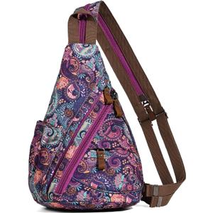 KL928 Canvas Sling Bag - Small Crossbody Backpack Shoulder Casual Daypack Rucksack for Men Women