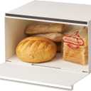 YAMAZAKI Home Tower Bread Box Keeper Holder Container, Metal Bread Holder Saver, Slim Space Saving Counter Storage - Steel, One Size