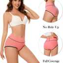 Cotton Underwear for Women Full Coverage Briefs (Pink, L)