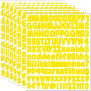 Alphabet Stickers, 1'' Yellow Letter Stickers - 12 Sheets, Self-Adhesive Vinyl for Mailbox Numbers, Bulletin Boards, Classroom & Home Decor