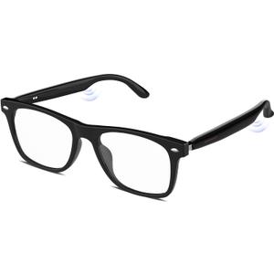 Bluetooth Audio Smart Glasses for Women Men,Blue Light Blocking Bluetooth Glasses with Open Ear Speaker,Voice Control, Hands-Free Calls & Built-in Microphone for iPhone Android Music/Work (Transparent)