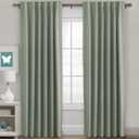 H.VERSAILTEX Back Tab Sage Green Curtains 90 Inch Long for Living Room, Rod Pocket Room Darkening Thermal Insulated Blackout Curtains, 52 x 90 Inch, Light Sage, 2 Panels
