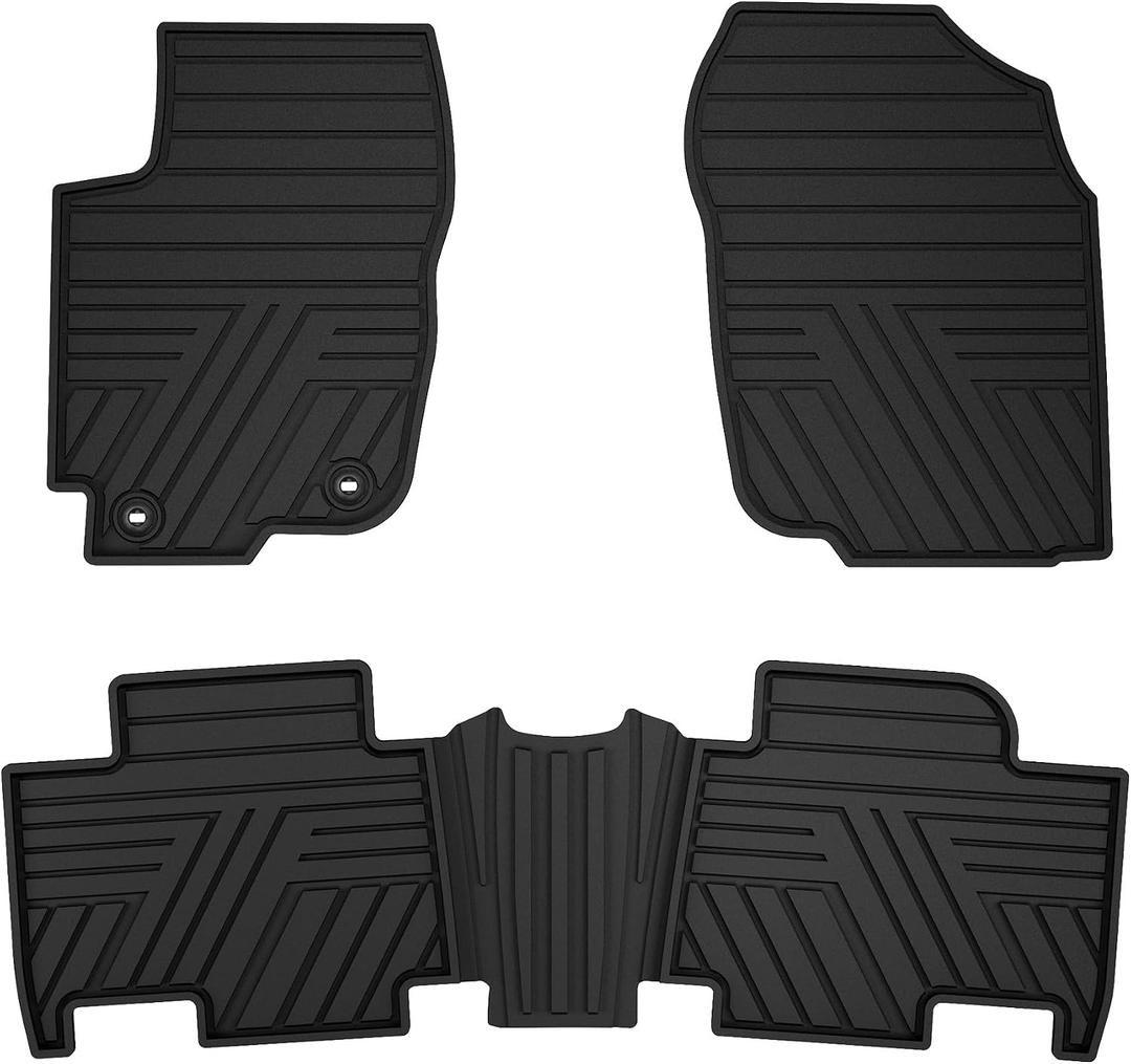 All Weather Floor Mats Custom Fit for Toyota RAV4 2013-2018 Waterproof Heavy Duty Anti-Slip Car Mats, 1st & 2nd Row Full Black