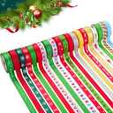 20 Rolls 100 Yards Christmas Ribbon for Gift Wrapping, 3/8 Inch Printed Christmas Grosgrain Ribbon, Christmas Ribbon for Gift Wrapping Crafts DIY Holiday Xmas Decorations, Pack Of 2