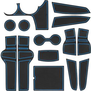 SENSHINE for Kia Sportage NQ5 Accessories 2023 2024 2025 2026 Cup Holder Insert Center Console Liner Door Slot Mats Non-Slip Cup Coaster Pad 14PCS Set for Kia Sportage Hybrid/LX/EX/SX/X-Pro (Blue)