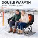 Heated Double Camping Chair - Heated Loveseat Padded Chairs for 2 Person