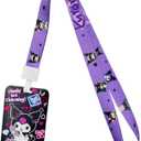 Kuiomi Cute Lanyards for Women and Men, Anime and Kawaii Designs, Purple with ID Badge Holder