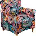 Accent Chair Covers with Arms Stretch Mid Century Modern Accent Chair Slipcovers 1-Piece Printed Banquet Arm Chair Cover Couch Sofa Covers Protector for Living Room Office Hotel #11