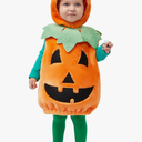Spooktacular Creations Halloween Baby Pumpkin Costume with Green leaves for Toddler Kids Halloween Dress Up Pumpkin Party