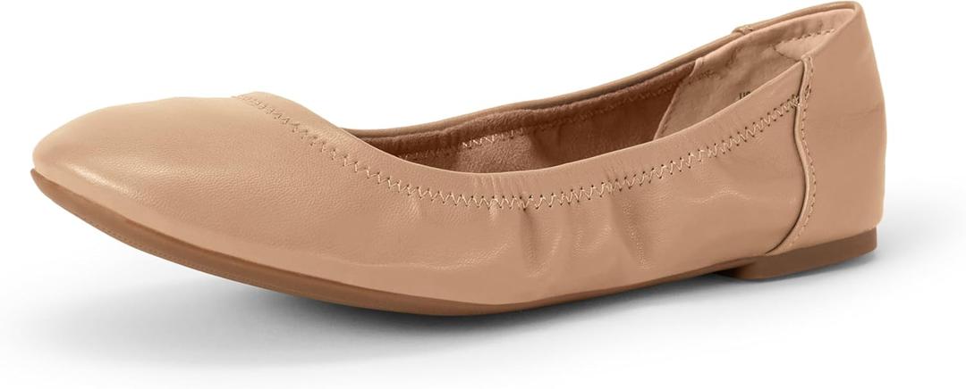 Amazon Essentials Women's Belice Comfortable Slip-On Ballet Flats Shoes (10.5, Beige)