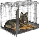 MidWest Homes for Pets 48-Inch iCrate for Extra-Large Breeds, 90-110 lbs, Double Door Folding Dog Crate with Divider Panel, Leak-Proof Tray & Secure Latches, Portable, Durable & Easy to Assemble