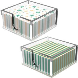 Rubtlamp 2Pcs Acrylic Napkin Holder Bathroom - 0.27Inch Thickness Acrylic Guest Towel Napkin Holder - Hand Towel Tray - Clear Napkin Holders Tissue Dispenser (Clear, 5.5X5.5X2.5)