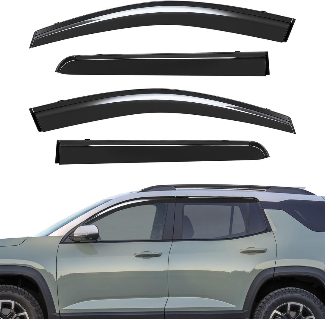 Window Visors Rain Guards Compatible with 2025 2026 Chevy Equinox LT RS ACTIV (Not for EV), Tape-On Window Deflectors, Aerodynamic Wind Noise Reduction & UV Protection (4 Pcs)