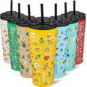 BJPKPK 22oz Insulated Tumbler With lid And Straw Stainless Steel Tumblers Travel Coffee Mug Reusable Thermal Cup,Hawaii Fruits Yellow