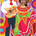 JOYIN 36x72ft Cinco de Mayo Couple Photo Door Banner, Fiesta Theme Photography Backdrop, Fiesta Photo Booth Background for Mexican Theme Birthday Party Supplies, Mexican Decoration, Taco Tuesday Event