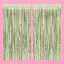 xo, Fetti Party Decorations Sage Green Foil Curtain - Set of 2 | Bachelorette Party Supplies, Cute Birthday Queen Photo Booth, Bach Martini Decor, Bridal Shower Backdrop