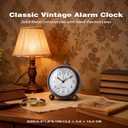 AYRELY® 5.3" Vintage Analog Alarm Clock, Battery Operated Metal Desk Clock, Retro Table Clock with Light for Living Rooms, Bedrooms, Shelf, Home Decor (Black)