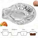 Maxdot Pack of 200 Aluminum Foil Clam Shells 3.7 x 3.5 Disposable Food Shell Pans Grillable Shells Oyster Baking Dish Pie Tins Plate for Serving All Types of Clam Pies Oysters Scallop Crab Cakes Dip